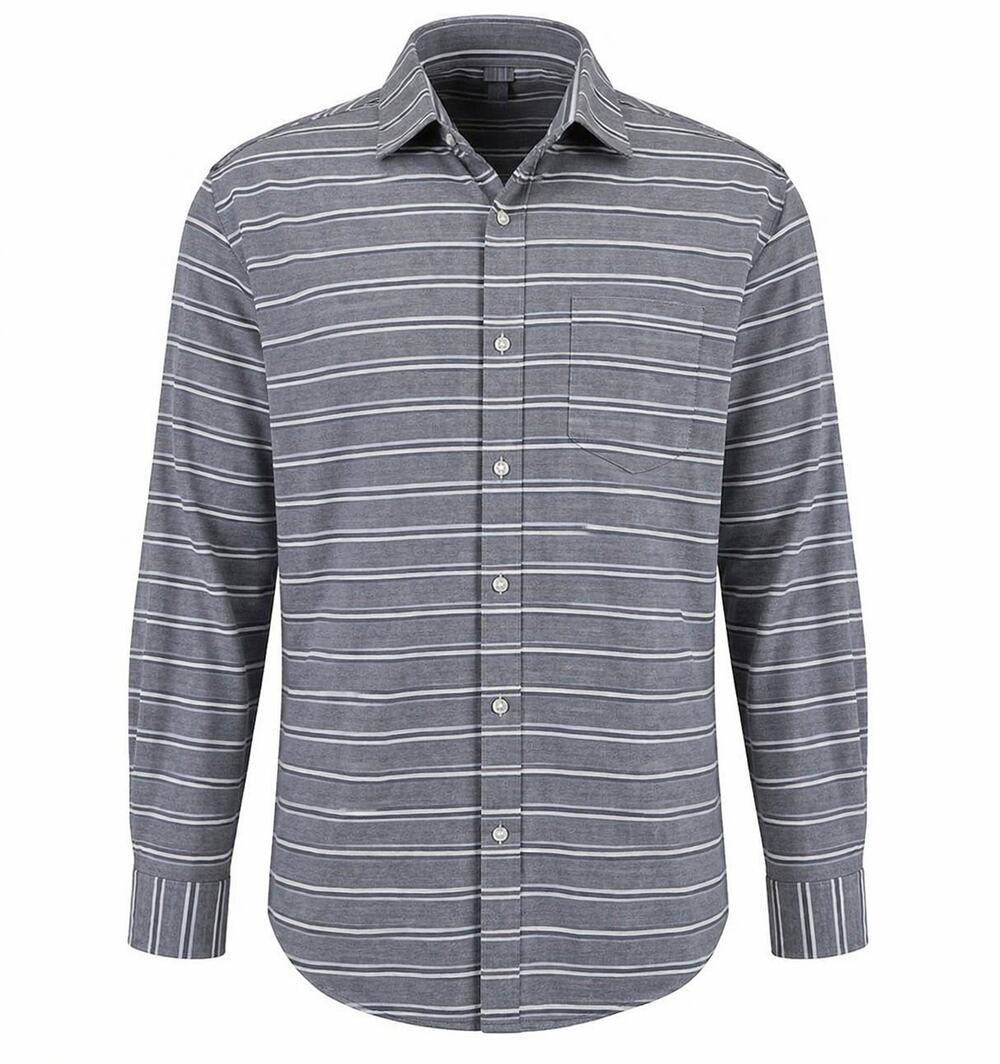 Alton Lane Button Down Shirt Gray Stripe Cotton Long Sleeve Size L Sz officewear